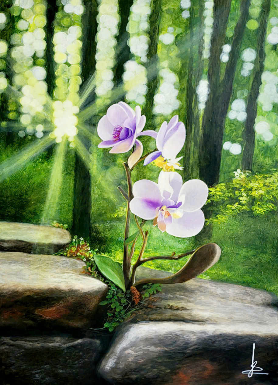 Tp: Hoa đá ( Acrylic trên toan)